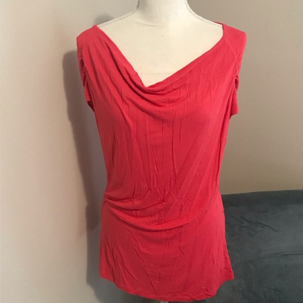 Women's Coral Drape Neck Top